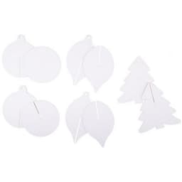 Lot de 30 suspensions noel à monter carton blanc 3D - Image principale