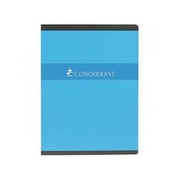 CONQUERANT Cahier 24x32cm Grands Carreaux Seyès 96 Pages Agrafées Couverture Carte Coloris Assortis - Image principale