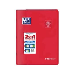 OXFORD Cahier EasyBook 24x32cm Grands Carreaux Seyès 96 Pages Agrafées Couverture Polypro Rouge - Image principale