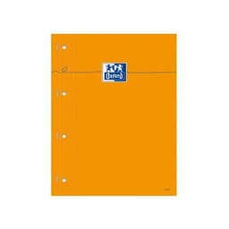 OXFORD Bloc-Notes Perforé Orange A4+ Petits Carreaux 5mm Margés 80 Feuilles Agrafées Côté Couverture Carte End - Image principale