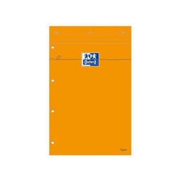 OXFORD Bloc-Notes Perforé Orange A4+ Ligné 8mm Margé 80 Feuilles Agrafées Couverture Carte Enduite Orange - Image principale