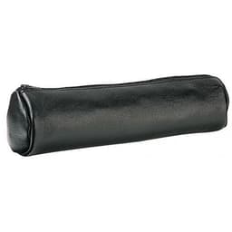 Elba Fourre-Tout Rond 6x21cm à Fermeture Eclair Cuir Ebène Noir - Image principale