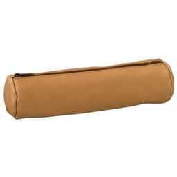 Elba Fourre-Tout Rond 6x21cm à Fermeture Eclair Cuir Naturel Beige - Image principale