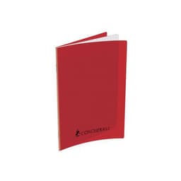 CONQUERANT Cahier Classique 17x22cm Grands Carreaux Seyès 192 Pages Agrafées Couverture Polypro Rouge - Image principale