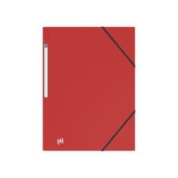 OXFORD Chemise 3 Rabats Memphis A4 avec Elastique Couverture Polypro Rouge - Image principale