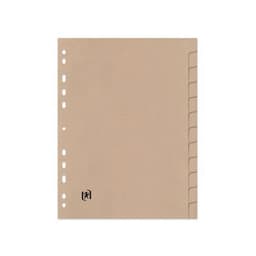 OXFORD Intercalaires Neutres Touareg A4 12 Positions Carte Recyclée Epaisseur 265g Beige Naturel - Image principale