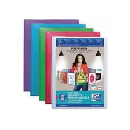 OXFORD Protège-Documents Polyvision A4 160 vues / 80 pochettes Couverture Polypro Translucide Coloris Assortis - Image principale
