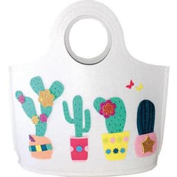 Sac à main blanc en feutrine à décorer - Image 2