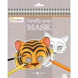 Bloc de 24 masques à colorier, thème les animaux - Image 3