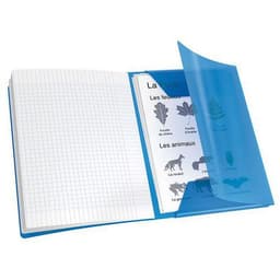 Cahier avec rabats 96 pages seyes, format 17 x 22 cm Polypropylène - Bleu - Image 3