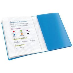 Cahier avec rabats 96 pages seyes, format 24 x 32 cm Polypropylène - Bleu - Image 3
