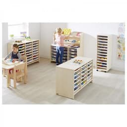 Meuble bas 18 plateaux blancs - Teinte Bouleau - Image 3