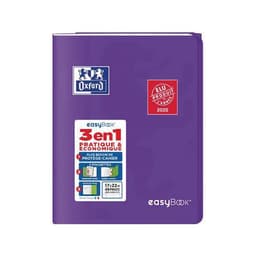 OXFORD Cahier EasyBook 17x22cm Grands Carreaux Seyès 48 Pages Agrafées Couverture Polypro Coloris Assortis - Image 4