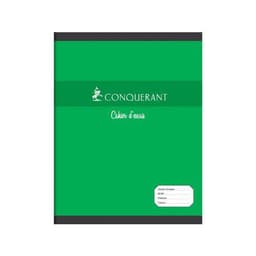 CONQUERANT Cahier d'Essais 17x22cm Grands Carreaux Seyès 96 Pages Agrafées Couverture Carte Coloris Assortis - Image 5