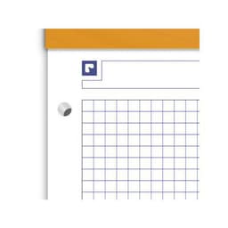 OXFORD Bloc-Notes Perforé Orange A4+ Petits Carreaux 5mm Margés 80 Feuilles Agrafées Côté Couverture Carte End - Image 3