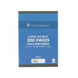 CONQUERANT Copies Doubles Non Perforées A4 Grands Carreaux Seyès 200 Pages Sous Film Blanches - Image 2
