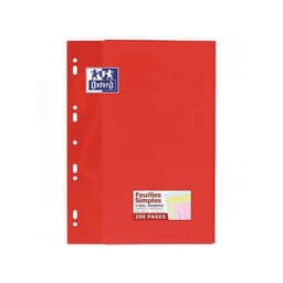 OXFORD Feuilles Simples A4 Grands Carreaux Seyès 200 Pages Etui Carte Rouge Coloris Assortis - Image 2