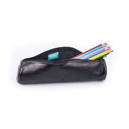 Elba Fourre-Tout Rond 6x21cm à Fermeture Eclair Cuir Ebène Noir - Image 3