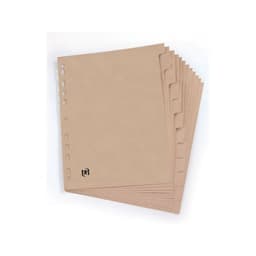 OXFORD Intercalaires Neutres Touareg A4 12 Positions Carte Recyclée Epaisseur 265g Beige Naturel - Image 2