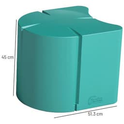 Pouf ovale Connexio - bleu turquoise - Image 3