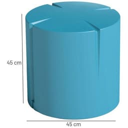 Pouf rond Connexio - bleu pastel - Image 3