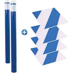 Kit piétons - poteaux lumineux bleus et dalles bleu/blanc - Image principale