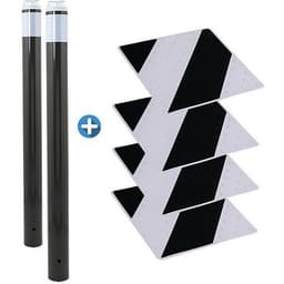 Kit piétons - poteaux lumineux gris et dalles noir/gris - Image principale