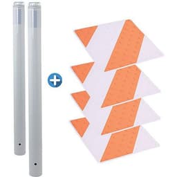 Kit piétons - poteaux lumineux blanc et dalles orange/blanc - Image principale