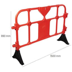 Barrière plastique avec pieds - 1500mm rouge - Image 3