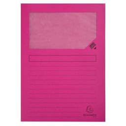 Pochette coin en carte à fenêtre 22x31 cm (Paquet de 100) - Rose - Image principale