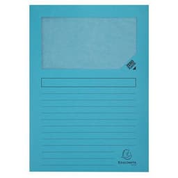 Pochette coin en carte à fenêtre 22x31 cm (Paquet de 100) - Bleu - Image principale