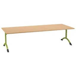 Table Sara 200 x 80 cm fixe T2 stratifié DL hêtre miel - vert 1864 - Image principale