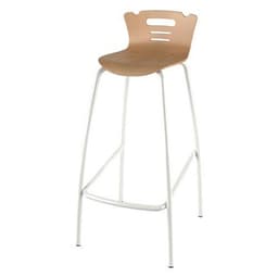 Tabouret 4 pieds hauteur 80 cm coque Coraly bois naturel - blanc 9016 - Image principale