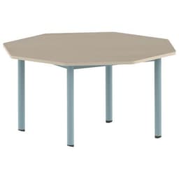 Table Carélie octogonale Ø 120 cm mobile 4 pieds stratifié Mobidecor - Image principale
