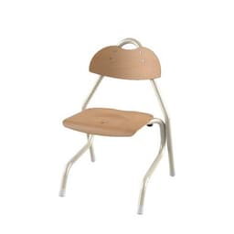 Chaise Tempo AST coque bois naturel piètement alu Mobidecor - Image 3