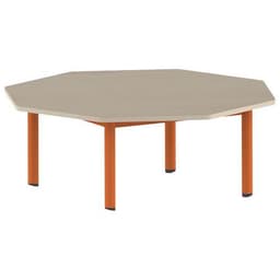 Table Carélie octogonale Ø 120 cm mobile 4 pieds stratifié Mobidecor - Image 6