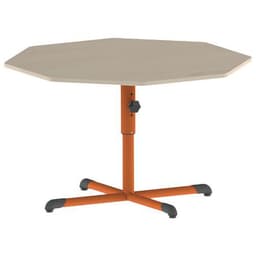 Table Bandana octogonale Ø 120 cm réglable piètement central stratifié - Image 7