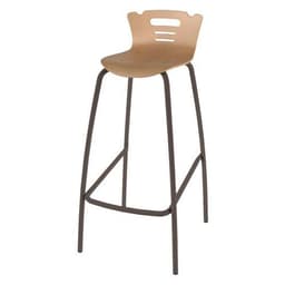 Tabouret 4 pieds hauteur 80 cm coque Coraly bois naturel Mobidecor - Image 3