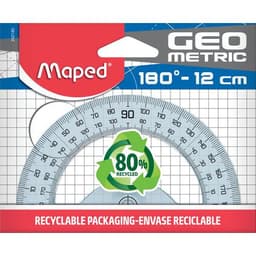 Rapporteur 180° base 12 cm - Geometric, en plastique recyclé - Image 2