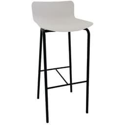 Tabouret haut Popp coque blanche - piètement noir - Image principale