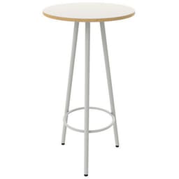 Mange debout Ø 60 cm hauteur 110 cm stratifié blanc/alu 9006 - Image principale