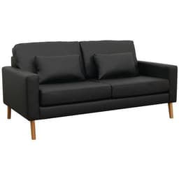 Canapé 3 places Stockolm enduit PVC noir - Image principale