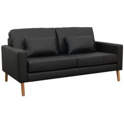 Canapé 2 places Stockolm PVC non feu noir - Image principale