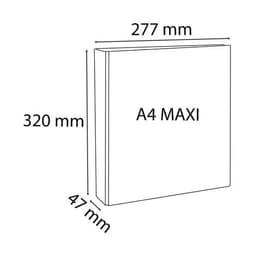 Classeur plastique A4 blanc dos: 50mm 4 anneaux en 30mm - Image 4