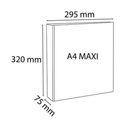 Classeur plastique A4 blanc dos: 75mm 4 anneaux en 50 mm de diamètre - Image 2