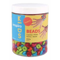 Bocal 650 (environ) perles à emboîter plastique multicolores. - Image 2