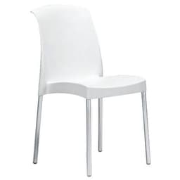 Lot de 6 chaises Jenny 4 pieds lin/alu - Image principale
