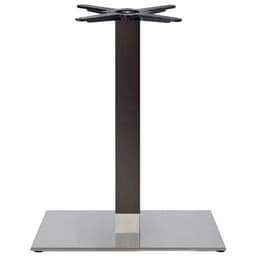 Pied de table Tiffany ht 109cm base rectang inox brillant - colonne hêtre wengué - Image principale