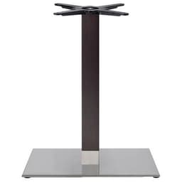 Pied de table Tiffany ht 109cm base rectang inox satiné - colonne hêtre wengué - Image principale