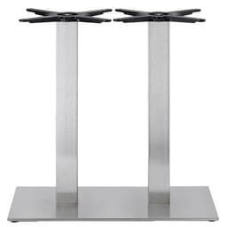 Pied de table Tiffany ht 73 cm double colonne - inox satiné - Image principale